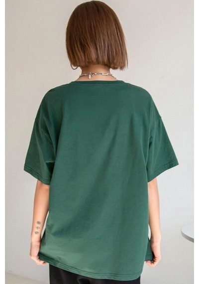 Unisex Neighbor's Ukiyo E Baskılı T-shirt Yeşil