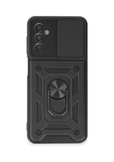 Samsung Galaxy  Uyumlu,  M14 5g Kılıf Pars Lens Yüzüklü Silikon - Siyah