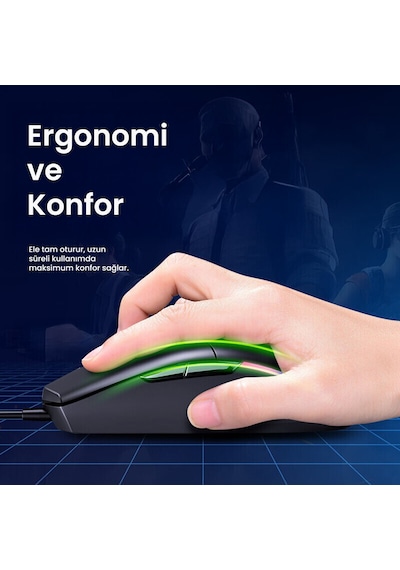 Philips SPK9304 USB Kablolu 6400DPI 6 Tuşlu RGB Aydınlatmalı Optik Gaming Mouse