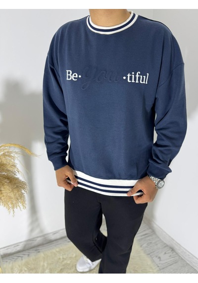 Highlander Be-you-tiful Nakışlı Selanık Kumaş Sweatshirt Beyaz