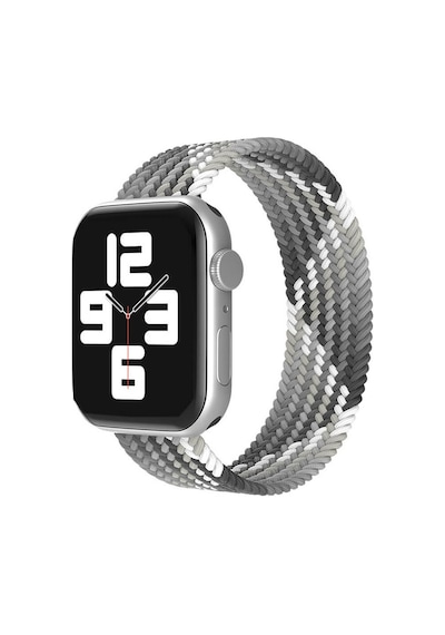 Wozlo Apple Uyumlu  Watch 1 2 3 4 5 6 7 8 Se Ultra Spor Loop Örgü Kordon S Beden 38/40/41mm - Siyah Gri
