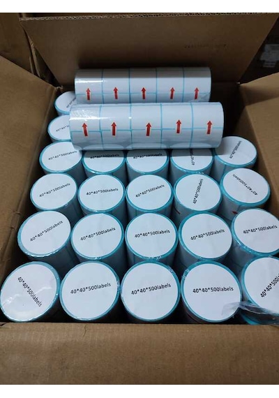 Barkod Etiket Sticker 40x40 Mm Lamine Termal Etiket 1 Rulo 500 Tam Adet 1