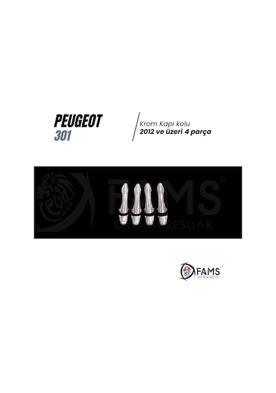 Famsotomotiv Peugeot 301 Krom Kapı Kolu 4 Kapı 2012 Üzeri P. Çelik