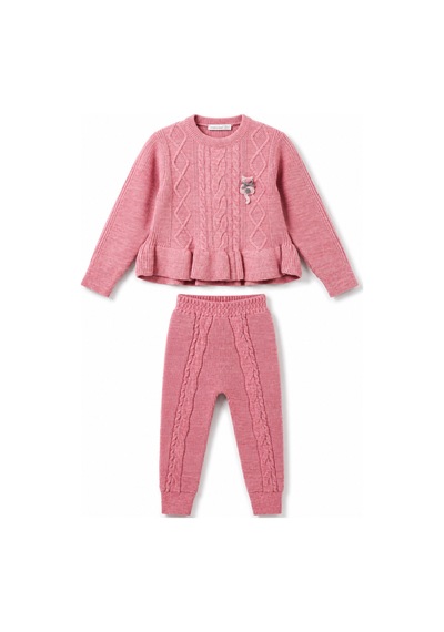 Babyhola 1-5 Yaş Kız Çocuk Triko Örme Takım 23216 Fuşya