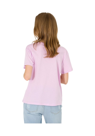 Bisiklet Yaka Baskılı Kadın T-shirt Manolya Bisiklet Yaka Baskılı Kadın T-shirt Manolya