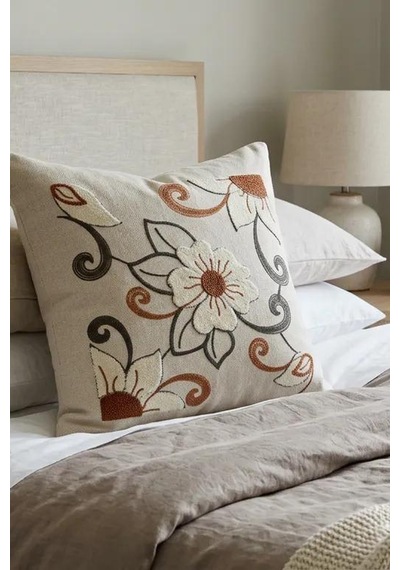 Punch Nakış Kırlent Kılıfı 2 Li 40 Cm X 40 Cm Açık Indigo