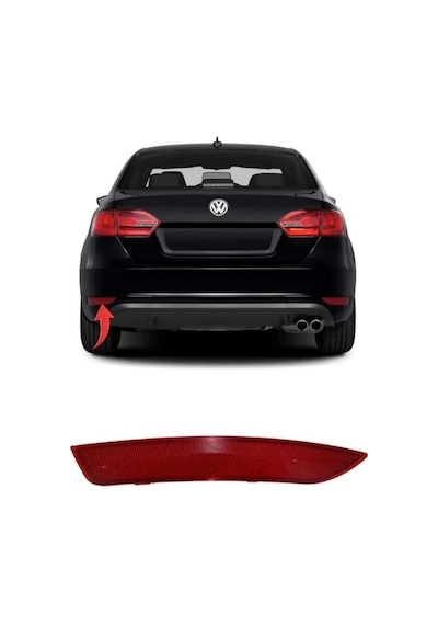 Volkswagen Jetta 2011-2014 Arka Tampon Reflektörü Sol 5c6945105a