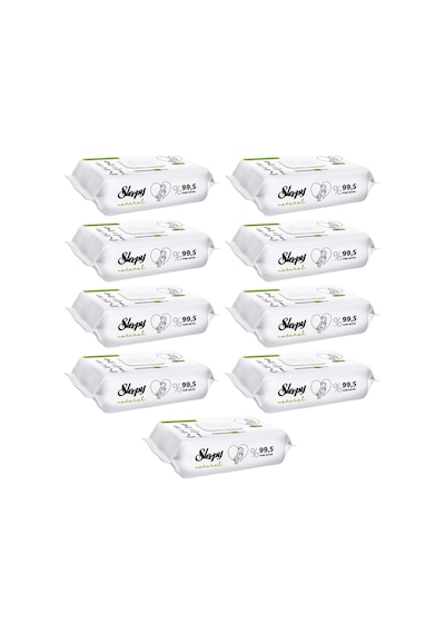 Sleepy Natural Yenidoğan Plastik Kapaklı Islak Havlu Mendil 90 x 9'lu Set 810 Yaprak