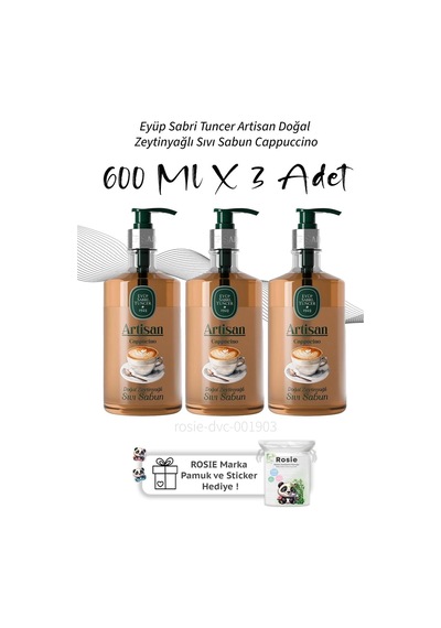 Eyüp Sabri Tuncer Artisan Doğal Zeytinyağlı Sıvı Sabun Cappuccino 600 Ml X3 Diğer