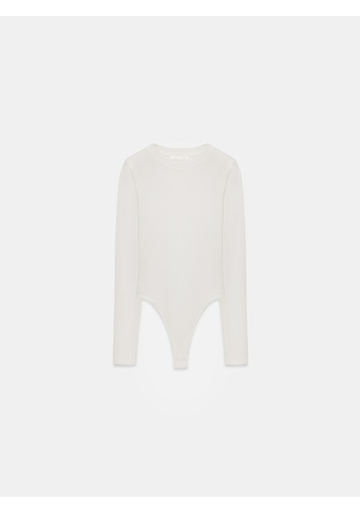Dilvin 32695 Uzun Kollu Bodysuit-ekru Ekru