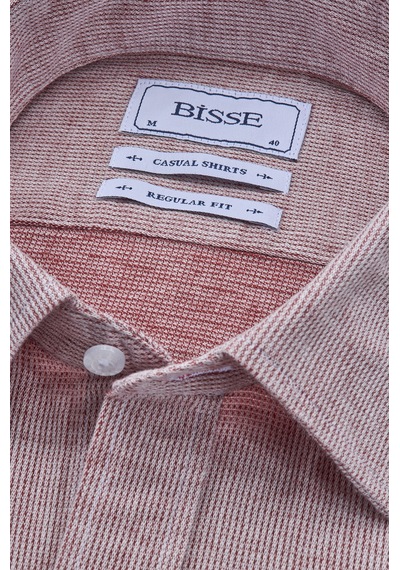 Bisse Sp Yaka Regular Fit Uk Gömlek Çift Cep Kırmızı Gmktn3sp224007 D24 Kırmızı