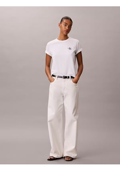Calvin Klein Kadın Baskılı T-shirt-lv047ab801yaf Beyaz