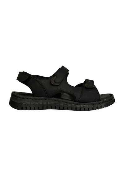Forelli 38506 Arya-g Siyah Kadın Comfort Deri Sandalet