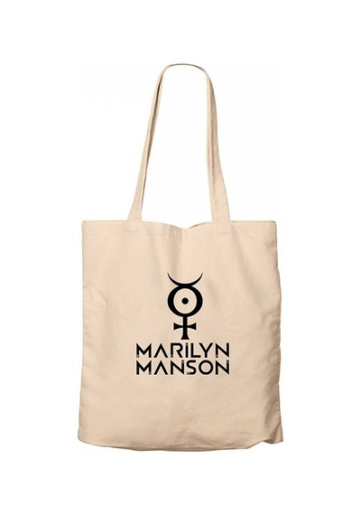 Marilyn Manson Logo 2 Krem Kanvas Bez Çanta Krem