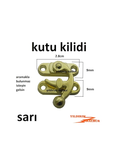 Kutu Kilidi 4 Adet Altın Sarı Sandık Kilidi Küçük Boy Hobi Kilit