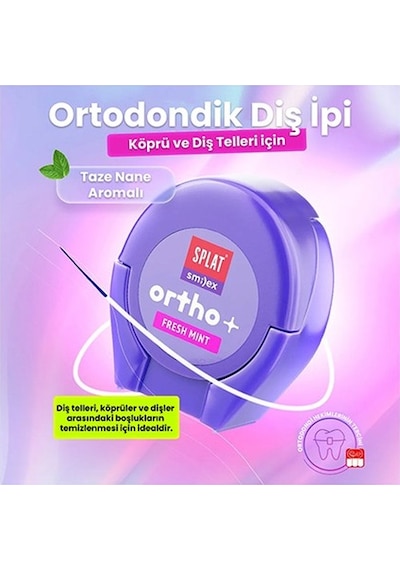 Splat Diş Telleri Için Özel Smilex Ortho+ Nane Aromalı Diş Ipi