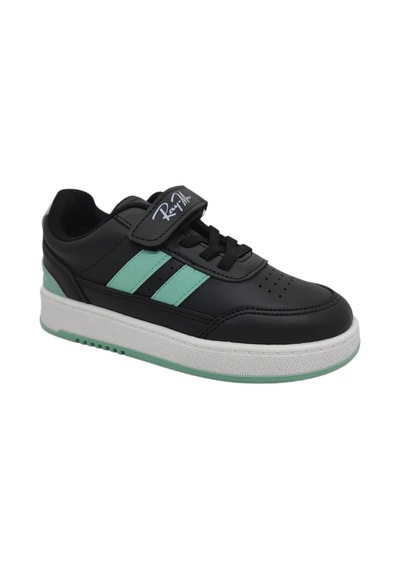 Raymax 0046 Filet Cırtlı Numara 35 Çocuk Sneaker Ayakkabı Siyah - Su Yeşili
