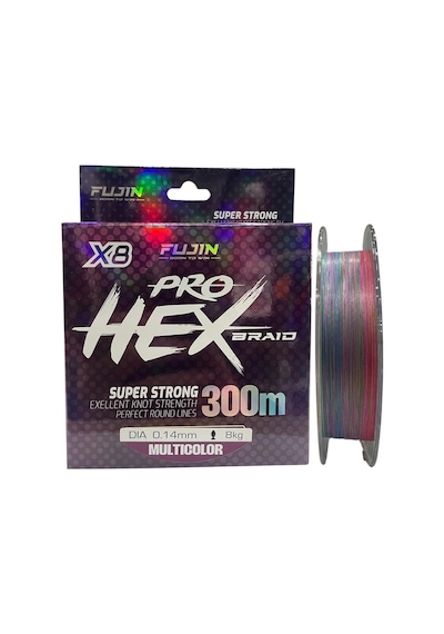 Fujin Pro Hex 8x 300mt 0.14mm Multi Color İp Örgü Misina