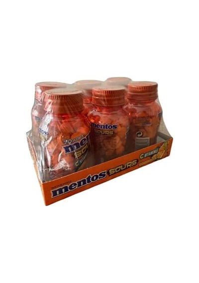 Mentos Sours Portakal Aromalı Şeker 49 Gr 12'li Paket