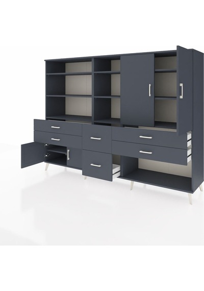 Hyperion Dolap 10 Raflı 6 Çekmeceli 4 Kapaklı 220x44x163 Antrasit Antrasit-antrasit Hyperion Dolap 10 Raflı 6 Çekmeceli 4 Kapaklı 220x44x163 Antrasit Antrasit-antrasit