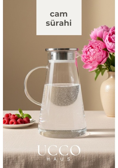 1800 Ml Premium Borosilikat Cam Sürahi Vakum Kapaklı Modern Pinterest Karaf Detox Limonata Meşrubat