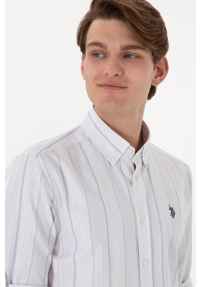 U.s. Polo Assn. Erkek Mavi Gömlek Desenli 50306352-vr036 Mavi