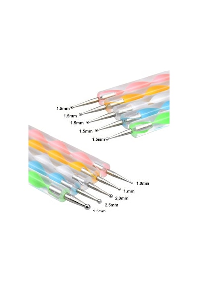 5 Parça Kendin Yap Nail Art Kalemi Tırnak Süsleme Dot Seti Mt316