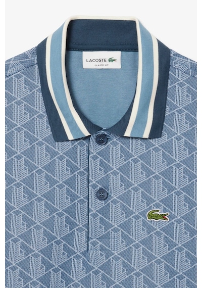 Lacoste Classic Fit Monogram Polo T-shirt Erkek Polo Yaka Tişört Mavi