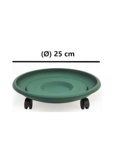 So- Tekerlekli Saksı Tabağı Yeşil 3 Boy