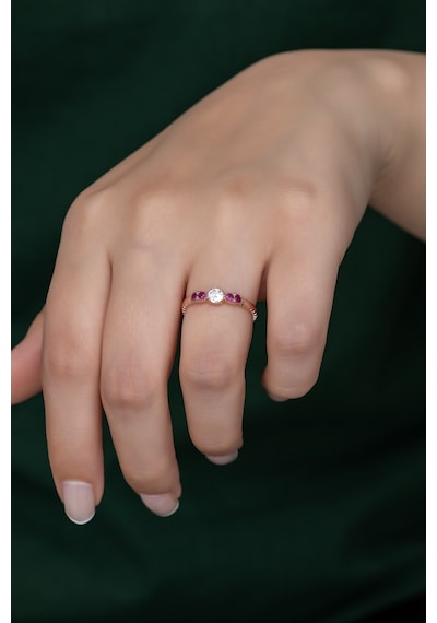 Gümüş Prenses Yüzük Rose Gold Kaplama 925 Ayar Gümüş Rose Gold (511780075)