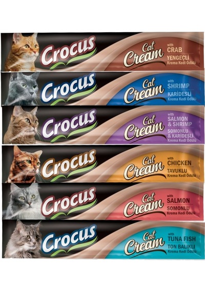 Crocus Premium Kedi Krema Ödülü 6 Aromalı 6 X 15gr