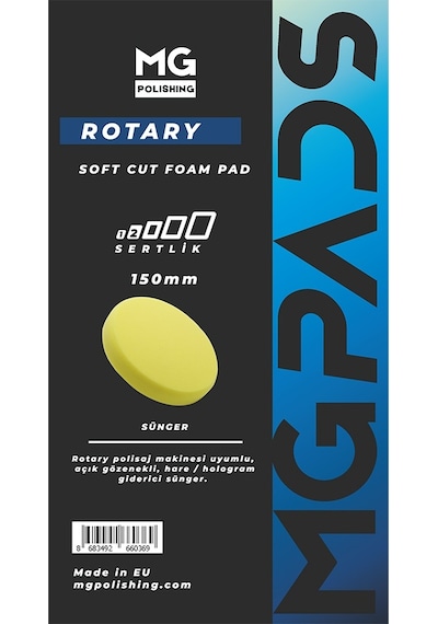 Mg Pads Rotary Hare/hologram Giderici Cila Süngeri Sarı -180 Mm