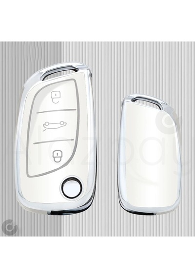 Peugeot 107 207 307 407 308 408 3008 5008 Tpu Anahtar Kılıfı Beyaz