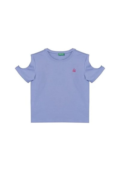 United Colors Of Benetton Benetton Kız Çocuk T-shirt 09326 Turkuaz