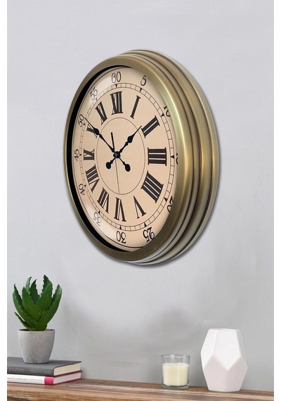 Nostalji Stil 40 Cm Metal Eskitme Duvar Saati
