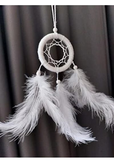 Araba Dikiz Aynası Süsü/rüya Kapanı/düş Kapanı/dreamcatcher/handmade/el Yapımı/beyaz Dreamcatcher 79252149