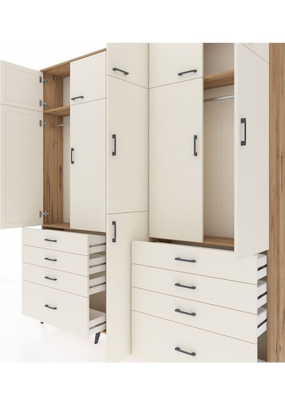 Arges Dolap 8 Raflı 8 Çekmeceli 3 Askılı 220x30x243 Çam-aytaşı/aytaşı Aytası/aytası Arges Dolap 8 Raflı 8 Çekmeceli 3 Askılı 220x30x243 Çam-aytaşı/aytaşı Aytası/aytası