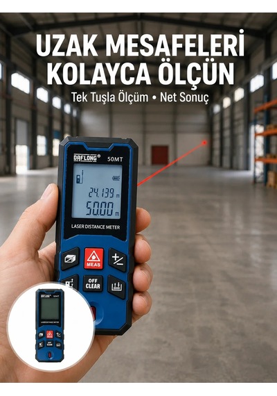 Profesyonel Lazer Metre Hassas Ölçüm Ve Dijital Ekran Yeni Nesil Standart