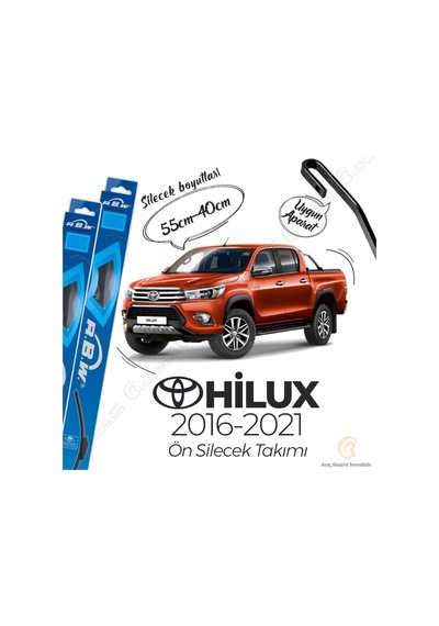 Toyota Uyumlu Hilux Muz Silecek Takımı 2016-2021 Rbw