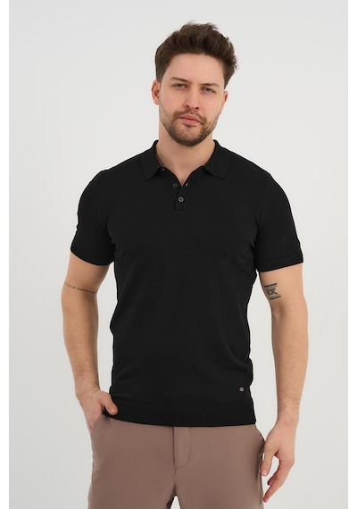 Alexander Gardi Alexandergardı Polo Yaka Düğmeli Triko T-shirt 50024 Siyah
