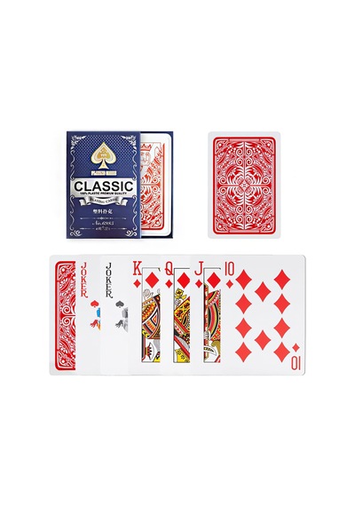 Pvc Plastik Kırmızı Su Geçirmez Poker İskambil Oyun Kağıdı Rd63kr