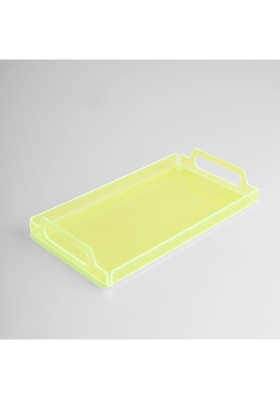 Vasa Neon Pleksi Tepsi Yeşil 35x20 Cm Çok Renkli