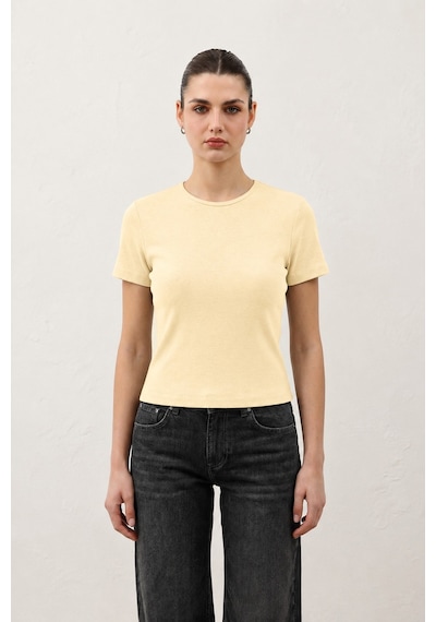 Antioch Kadın Basic T-shirt Sarı