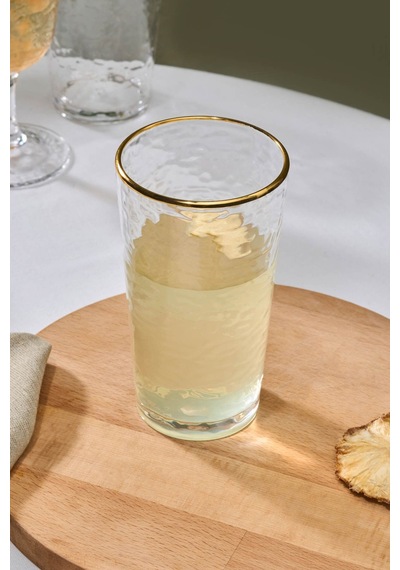 Karaca  Akroma Transparent Su Bardağı 435 Ml Gold