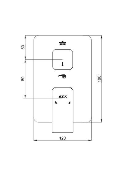 Eca Tiera 102167235C1-KDE Sıva Üstü 2 Yollu Ankastre Banyo Bataryası Mat Siyah