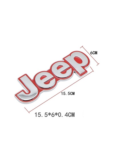 Jeep Bagaj / Kaput Yazı Logo Siyah Kırmızı Gölgeli Metal Hood Tru