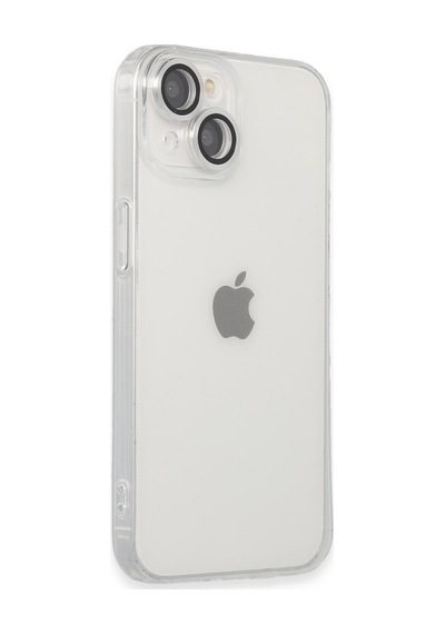 Apple iPhone  Uyumlu    14 Kılıf Luko Lens Silikon - Gümüş