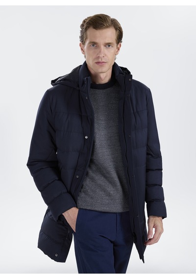 Fabrika Lacivert Erkek Slim Fit Kapitone Kaban F6wm-kbn 2105