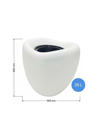 So-lale02 Lale Saksı Plastik Modern İç Kovalı 25 Lt Beyaz 3 Adet