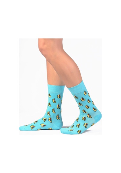 Ozzy Socks Erkek Beyaz Organik Pamuklu Dikişsiz Desenli 6' Lı Çorap Çok Renkli